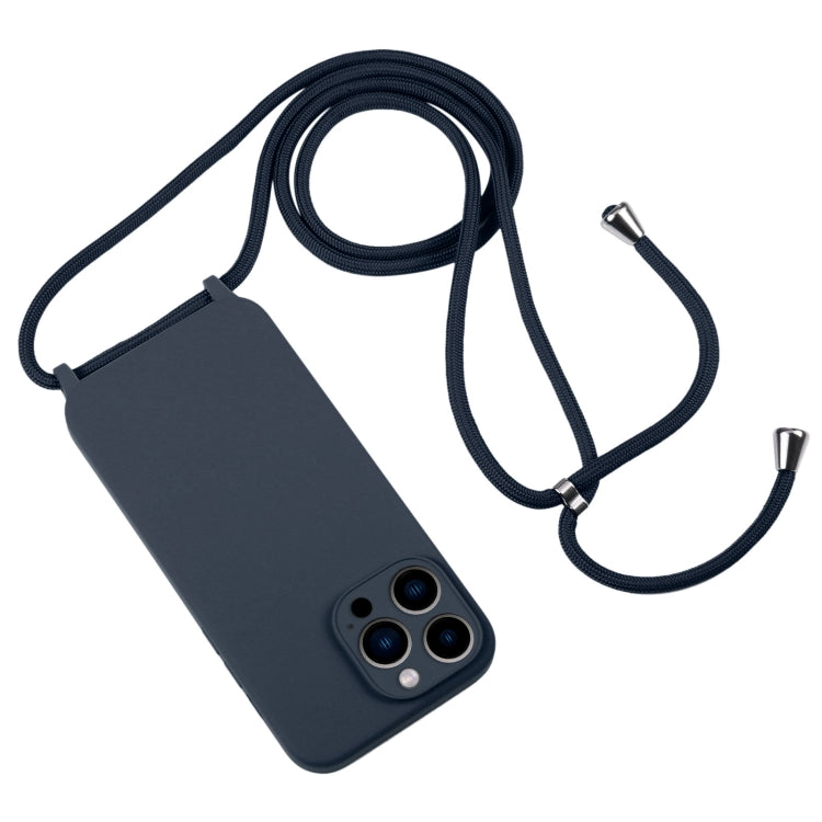 For iPhone 13 Pro Max Crossbody Lanyard Liquid Silicone Case(Midnight Blue) - free shipping - PMC TechLife - Order now!