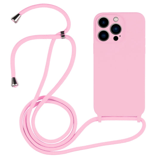 For iPhone 13 Pro Max Crossbody Lanyard Liquid Silicone Case(Pink) - iPhone 13 Pro Max Cases by PMC Jewellery | Online Shopping South Africa | PMC Jewellery