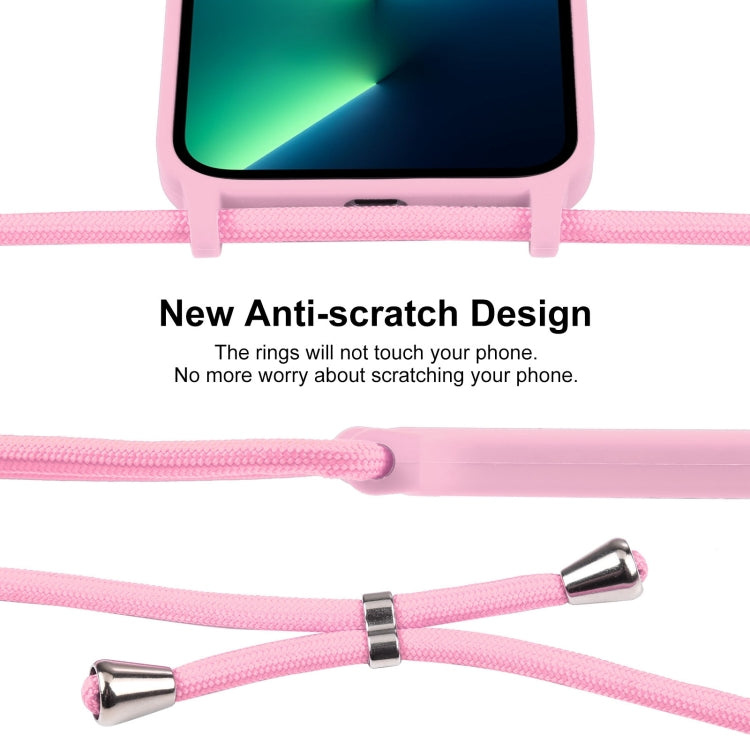 For iPhone 13 Pro Max Crossbody Lanyard Liquid Silicone Case(Pink) - iPhone 13 Pro Max Cases by PMC Jewellery | Online Shopping South Africa | PMC Jewellery