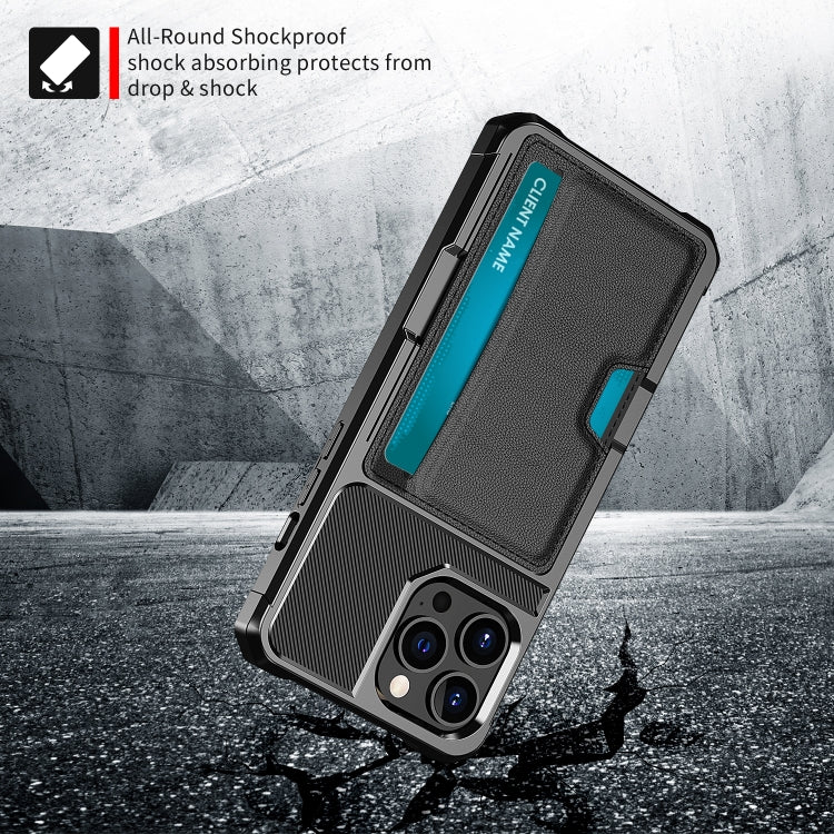 For iPhone 13 Pro Max ZM02 Card Slot Holder Phone Case (Black) - iPhone 13 Pro Max Cases by PMC TechLife | Online Shopping South Africa | PMC TechLife