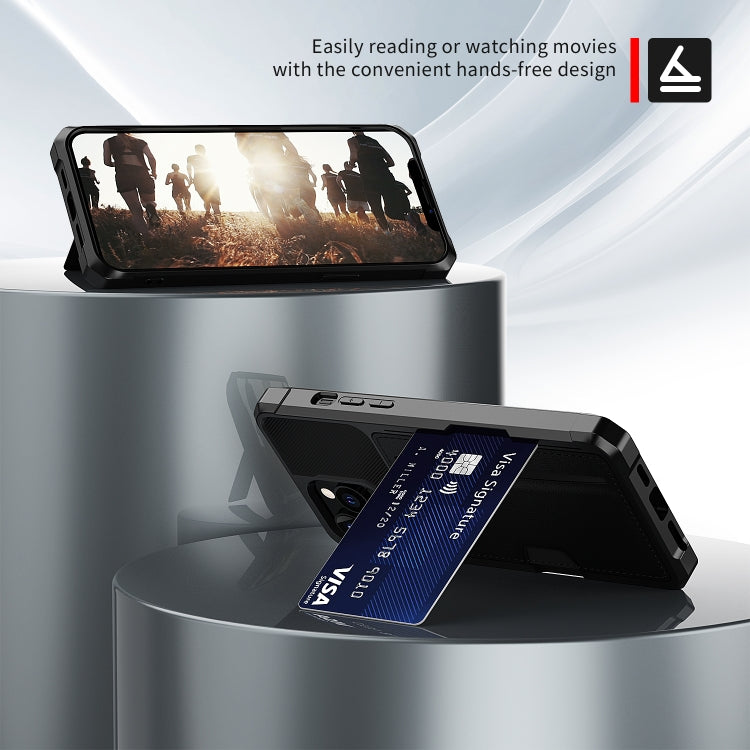For iPhone 13 Pro Max ZM02 Card Slot Holder Phone Case (Black) - iPhone 13 Pro Max Cases by PMC TechLife | Online Shopping South Africa | PMC TechLife