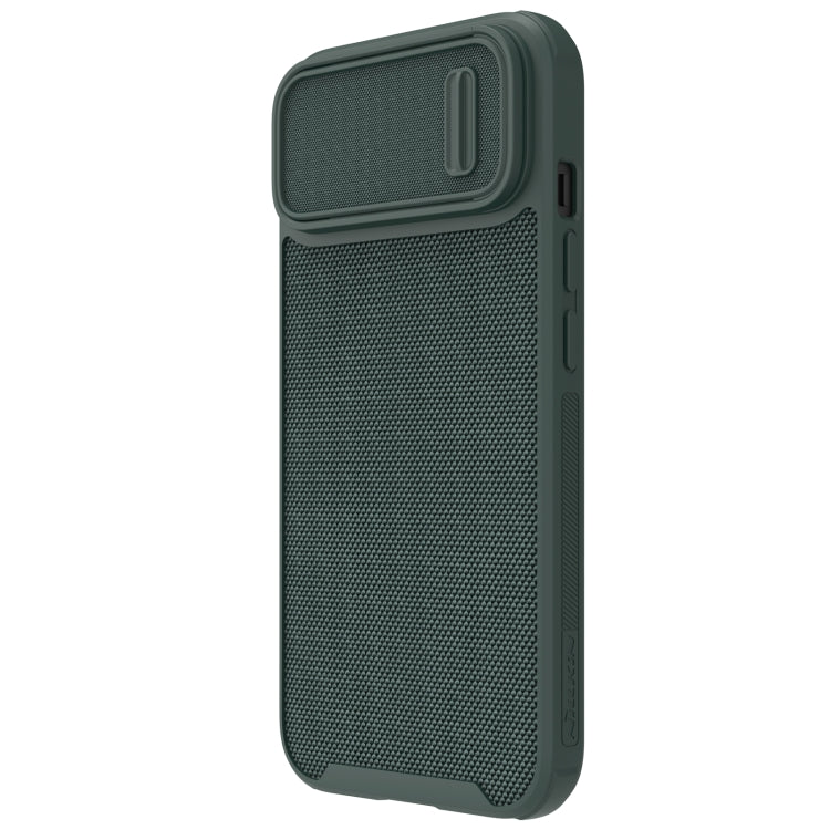 For iPhone 14 NILLKIN 3D Textured Camshield PC + TPU Phone Case(Green) - iPhone 14 Cases by NILLKIN | Online Shopping South Africa | PMC Jewellery