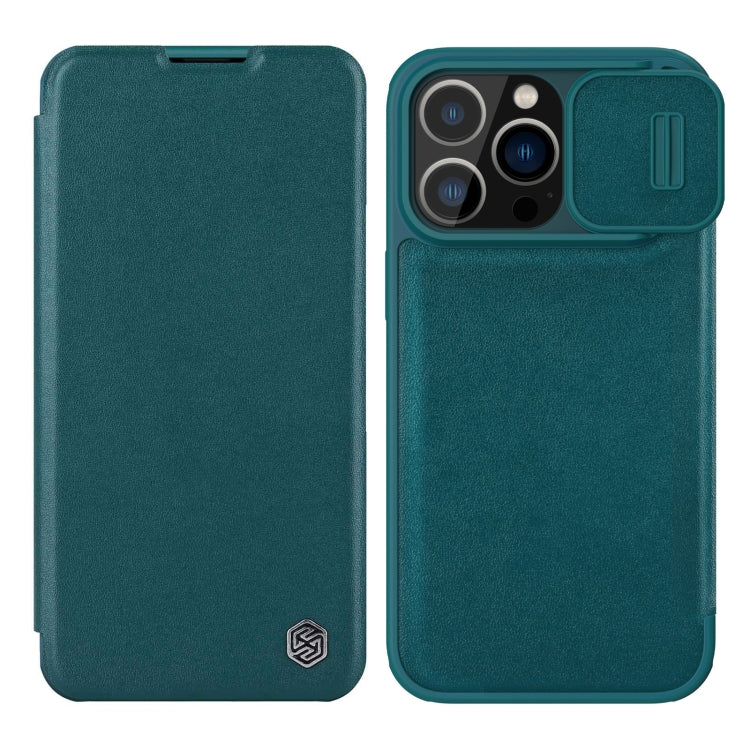 For iPhone 14 Pro Max NILLKIN QIN Series Pro Leather Phone Case(Green) - iPhone 14 Pro Max Cases by NILLKIN | Online Shopping South Africa | PMC Jewellery | Buy Now Pay Later Mobicred