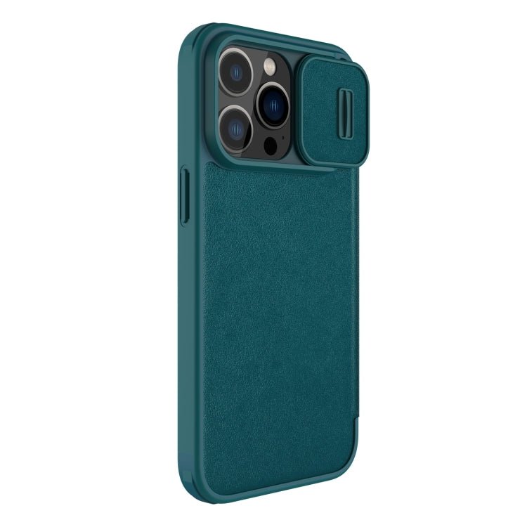 For iPhone 14 Pro Max NILLKIN QIN Series Pro Leather Phone Case(Green) - iPhone 14 Pro Max Cases by NILLKIN | Online Shopping South Africa | PMC Jewellery | Buy Now Pay Later Mobicred