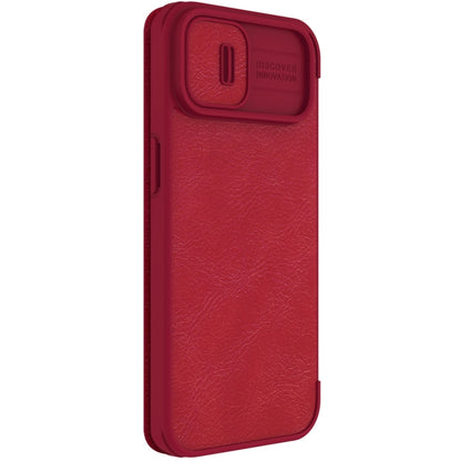 For iPhone 14 NILLKIN QIN Series Pro Crazy Horse Texture Leather Case(Red) - iPhone 14 Cases by NILLKIN | Online Shopping South Africa | PMC Jewellery