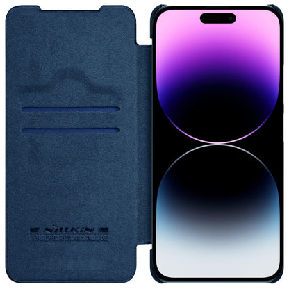 For iPhone 14 Pro NILLKIN QIN Series Pro Crazy Horse Texture Leather Case(Blue) - iPhone 14 Pro Cases by NILLKIN | Online Shopping South Africa | PMC Jewellery