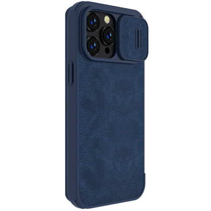 For iPhone 14 Pro Max NILLKIN QIN Series Pro Crazy Horse Texture Leather Case(Blue) - iPhone 14 Pro Max Cases by NILLKIN | Online Shopping South Africa | PMC Jewellery