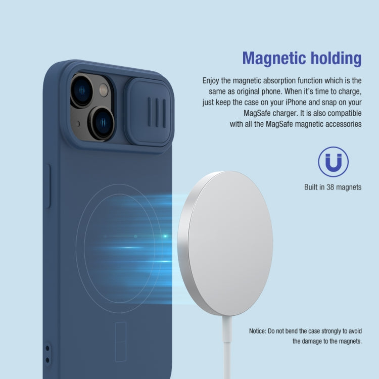 For iPhone 14 NILLKIN CamShield MagSafe Liquid Silicone Phone Case (Deep Purple) - iPhone 14 Cases by NILLKIN | Online Shopping South Africa | PMC TechLife
