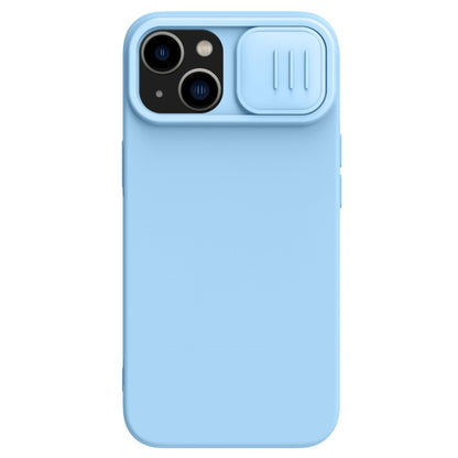 For iPhone 14 Plus NILLKIN CamShield Liquid Silicone Phone Case (Sky Blue) - iPhone 14 Plus Cases by NILLKIN | Online Shopping South Africa | PMC Jewellery | Buy Now Pay Later Mobicred