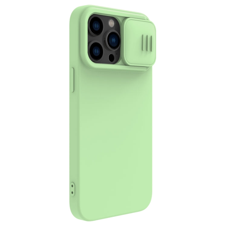 For iPhone 14 Pro NILLKIN CamShield Liquid Silicone Phone Case(Green) - iPhone 14 Pro Cases by NILLKIN | Online Shopping South Africa | PMC Jewellery | Buy Now Pay Later Mobicred