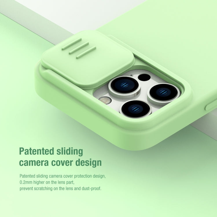 For iPhone 14 Pro Max NILLKIN CamShield Liquid Silicone Phone Case(Green) - iPhone 14 Pro Max Cases by NILLKIN | Online Shopping South Africa | PMC Jewellery | Buy Now Pay Later Mobicred