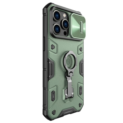 For iPhone 14 Pro Max NILLKIN CamShield Armor Pro Magnetic Phone Case(Green) - iPhone 14 Pro Max Cases by NILLKIN | Online Shopping South Africa | PMC Jewellery | Buy Now Pay Later Mobicred