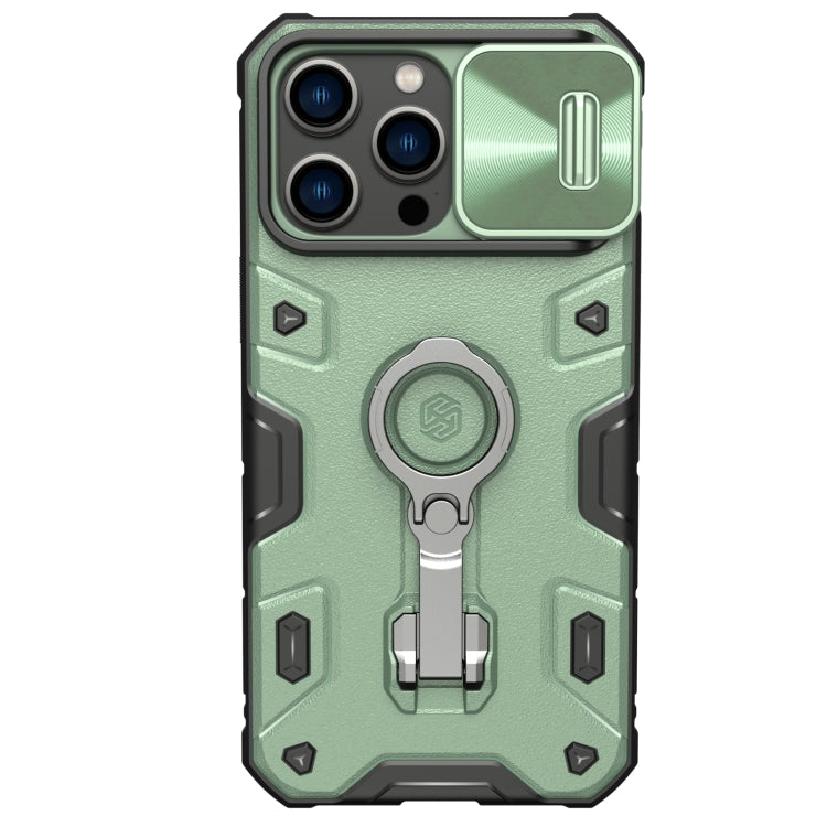 For iPhone 14 Pro Max NILLKIN Shockproof CamShield Armor Protective Case(Green) - iPhone 14 Pro Max Cases by NILLKIN | Online Shopping South Africa | PMC Jewellery | Buy Now Pay Later Mobicred