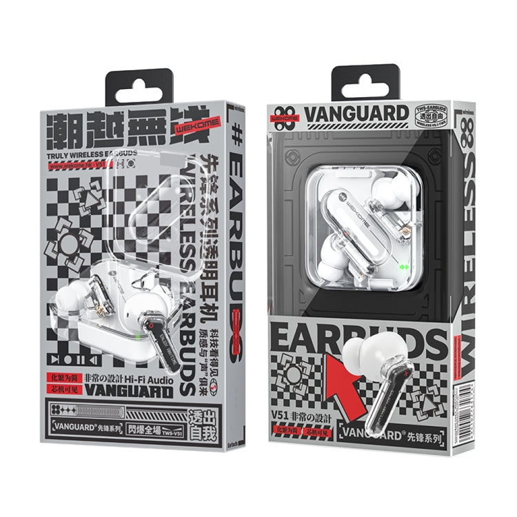 WEKOME V51 Vanguard Series Transparent Wireless Bluetooth Earphone(White) - Bluetooth Earphone by WK | Online Shopping South Africa | PMC Jewellery