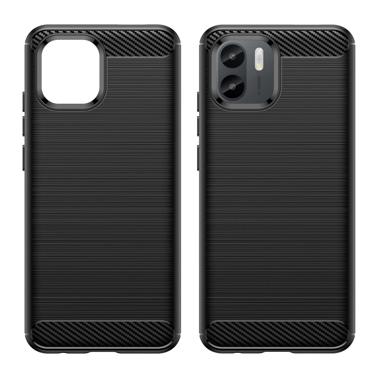 For Xiaomi Redmi A1 Brushed Texture Carbon Fiber TPU Phone Case(Black) - Xiaomi Cases by PMC TechLife | Online Shopping South Africa | PMC TechLife