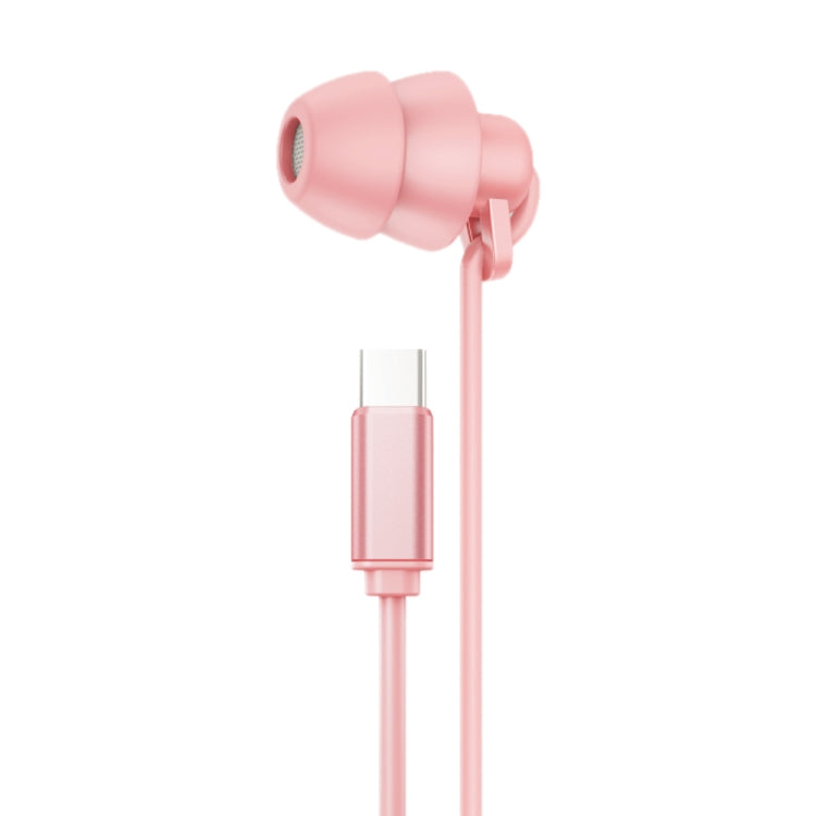 WEKOME YB02 SHQ Series In-Ear Sleep Wired Earphone, Plug Type:Type-C(Pink) - Type-C Earphone by WK | Online Shopping South Africa | PMC Jewellery