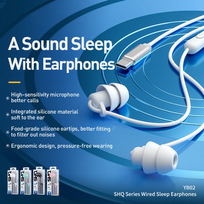 WEKOME YB02 SHQ Series In-Ear Sleep Wired Earphone, Plug Type:Type-C(White) - Type-C Earphone by WK | Online Shopping South Africa | PMC Jewellery