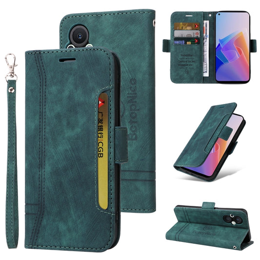 For OPPO Reno 7Z 5G BETOPNICE Dual-side Buckle Leather Phone Case(Green) - OPPO Cases by BETOPNICE | Online Shopping South Africa | PMC Jewellery | Buy Now Pay Later Mobicred