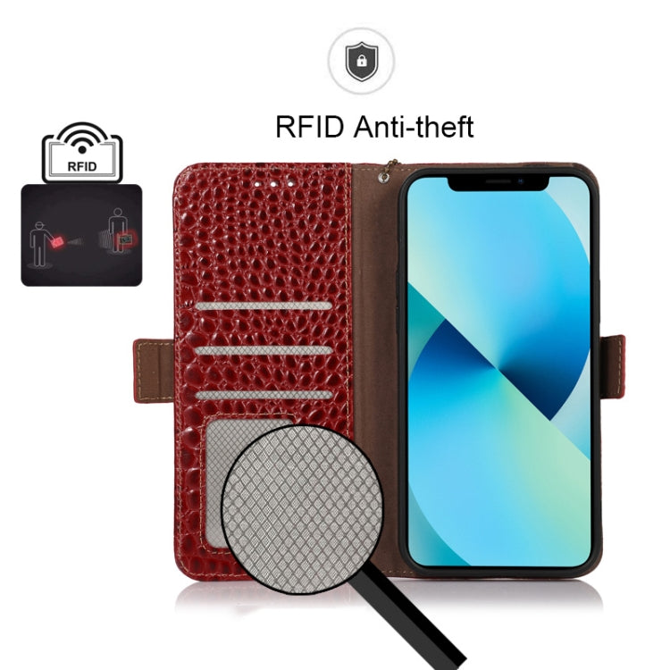 For Xiaomi Redmi A1 Crocodile Top Layer Cowhide Leather Phone Case(Red) - Xiaomi Cases by PMC Jewellery | Online Shopping South Africa | PMC Jewellery