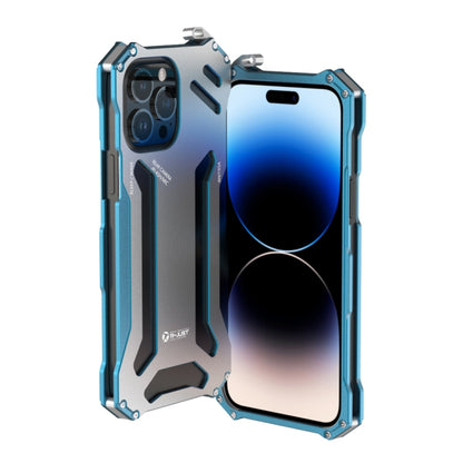 For iPhone 14 Pro Max R-JUST RJ17 Shockproof Armor Metal Phone Case(Blue) - iPhone 14 Pro Max Cases by R-JUST | Online Shopping South Africa | PMC Jewellery | Buy Now Pay Later Mobicred