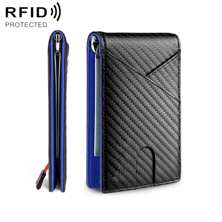 W2108A1 RFID Carbon fiber Business Wallet For Men(Blue) - free shipping - PMC TechLife - Order now!