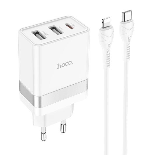 hoco N21 Pro Tourer PD 30W Type-C to 8 Pin Three-port Fast Charger Set, Plug Type:EU Plug - USB Charger by hoco | Online Shopping South Africa | PMC Jewellery