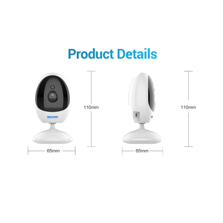 ESCAM QF006 3MP 1296P HD Indoor Wireless PTZ IP Camera IR Night Vision AI Humanoid Detection Home Security CCTV Monitor, Plug Type:AU Plug(White) - Mini Camera by ESCAM | Online Shopping South Africa | PMC Jewellery | Buy Now Pay Later Mobicred