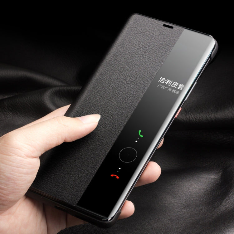 For Huawei Mate 50 Pro QIALINO Genuine Leather Side Window View Smart Phone Case(Black) - free shipping - PMC TechLife - Order now!