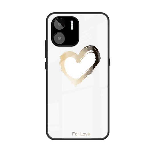 For Xiaomi Redmi A1 4G Colorful Painted Glass Phone Case(Golden Love) - Xiaomi Cases by PMC Jewellery | Online Shopping South Africa | PMC Jewellery