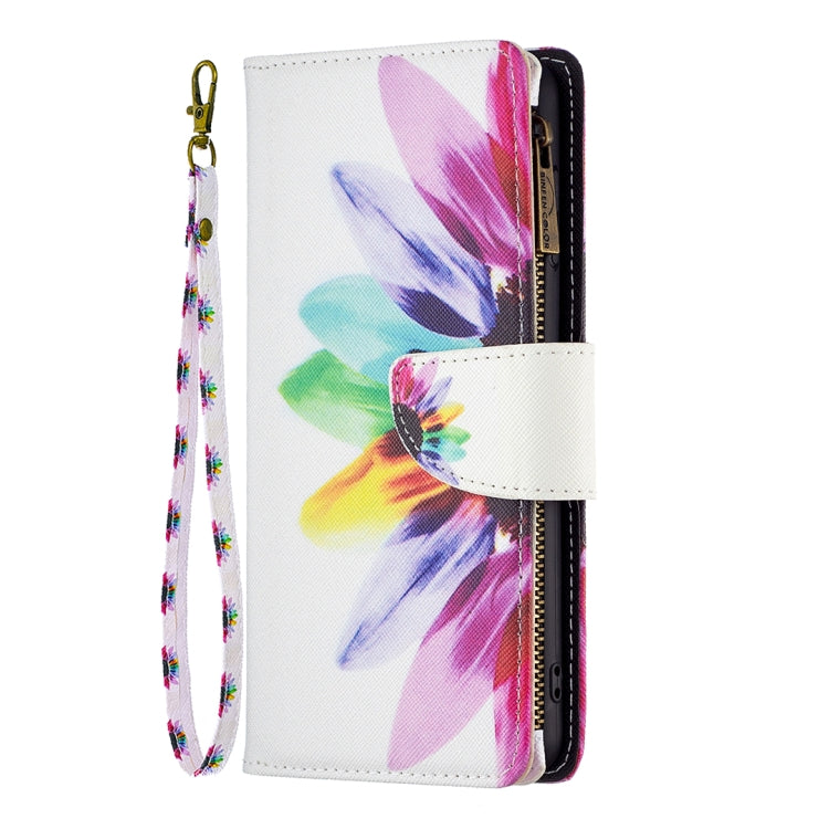 For Samsung Galaxy A14 5G Colored Drawing Pattern Zipper Leather Phone Case(Sun Flower) - free shipping - PMC TechLife - Order now!