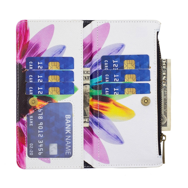 For Samsung Galaxy A14 5G Colored Drawing Pattern Zipper Leather Phone Case(Sun Flower) - free shipping - PMC TechLife - Order now!