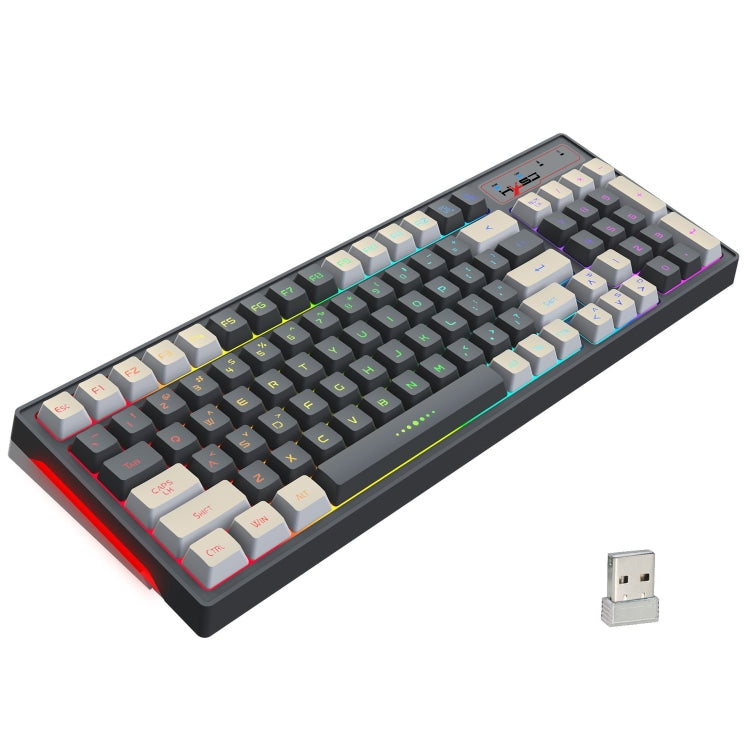 HXSJ L900 RGB Backlit Two-color Injection Keycaps 2.4G Wireless Keyboard - Wireless Keyboard by HXSJ | Online Shopping South Africa | PMC Jewellery | Buy Now Pay Later Mobicred