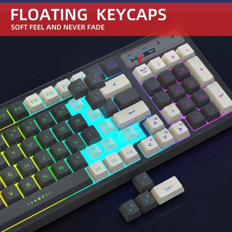 HXSJ L900 RGB Backlit Two-color Injection Keycaps 2.4G Wireless Keyboard - Wireless Keyboard by HXSJ | Online Shopping South Africa | PMC Jewellery | Buy Now Pay Later Mobicred