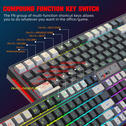 HXSJ L900 RGB Backlit Two-color Injection Keycaps 2.4G Wireless Keyboard - Wireless Keyboard by HXSJ | Online Shopping South Africa | PMC Jewellery | Buy Now Pay Later Mobicred