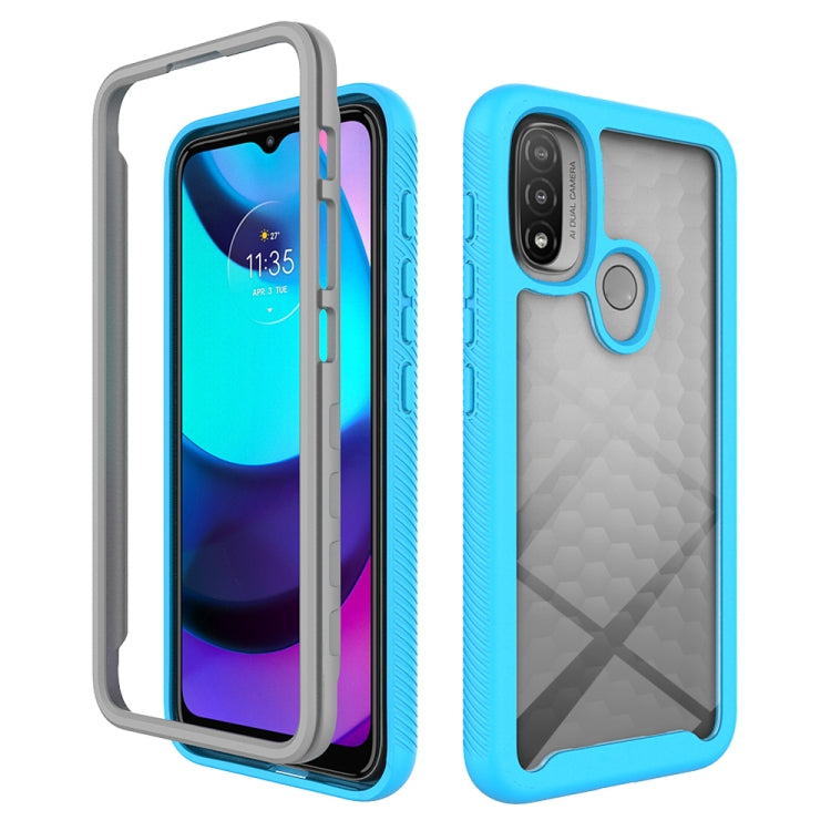 For Motorola Moto E20 Starry Sky Solid Color TPU Clear PC Phone Case(Sky Blue) - Motorola Cases by PMC Jewellery | Online Shopping South Africa | PMC Jewellery