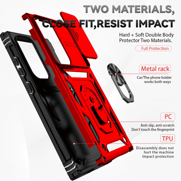 For Samsung Galaxy S23 Ultra 5G Sliding Camshield Holder Phone Case(Red) - free shipping - PMC TechLife - Order now!