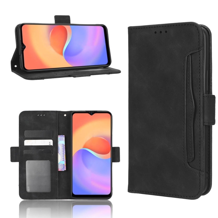 For ZTE Blade A52 Lite Skin Feel Calf Texture Card Slots Leather Phone Case(Black) - ZTE Cases by PMC Jewellery | Online Shopping South Africa | PMC Jewellery