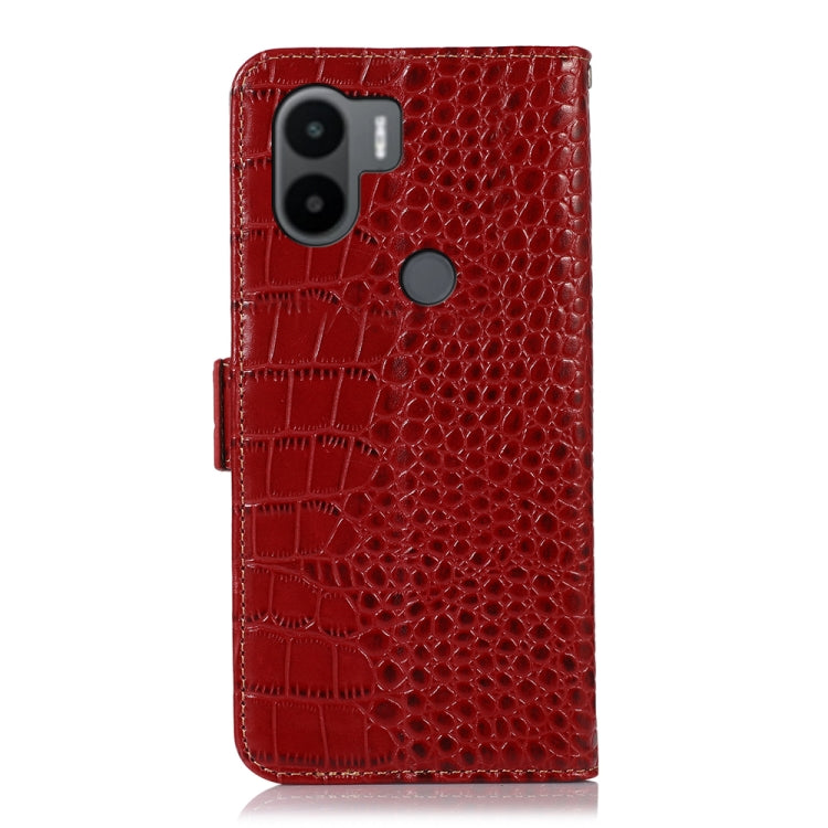 For Xiaomi Redmi A1+ Crocodile Top Layer Cowhide Leather Phone Case(Red) - Xiaomi Cases by PMC Jewellery | Online Shopping South Africa | PMC Jewellery