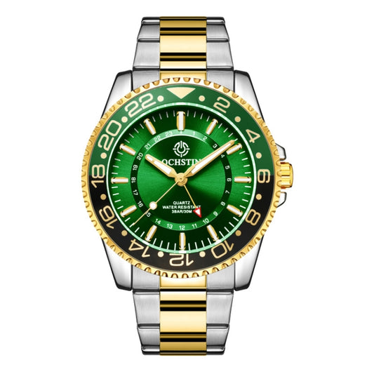 Ochstin 5019B Multifunctional Waterproof Stainless Steel Strap Quartz Watch(Gold+Green) - Metal Strap Watches by OCHSTIN | Online Shopping South Africa | PMC Jewellery | Buy Now Pay Later Mobicred