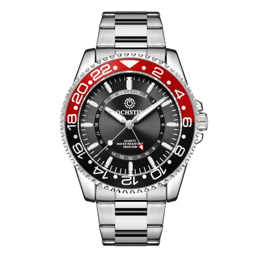 Ochstin 5019B Multifunctional Waterproof Stainless Steel Strap Quartz Watch(Silver+Black+Red) - Metal Strap Watches by OCHSTIN | Online Shopping South Africa | PMC Jewellery | Buy Now Pay Later Mobicred