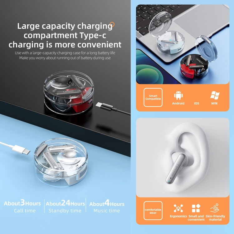 Lenovo LP10 TWS Wireless Bluetooth 5.2 Noise Reduction Earphone with Mic(White) - TWS Earphone by Lenovo | Online Shopping South Africa | PMC Jewellery | Buy Now Pay Later Mobicred