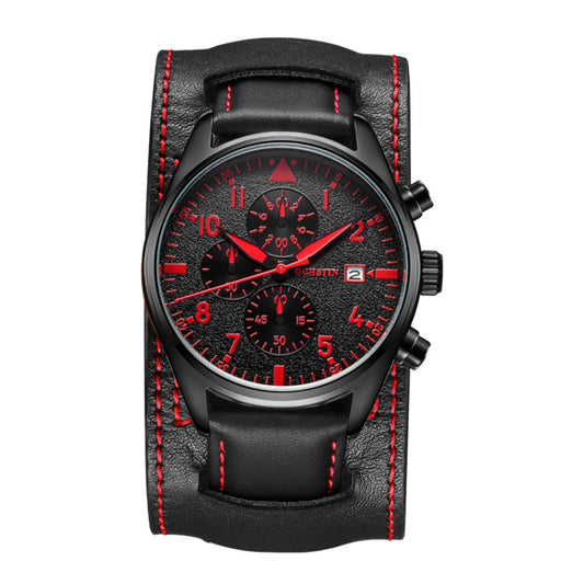 Ochstin 7227 Multifunctional Business Leather Wrist Wrist Waterproof Quartz Watch(Red+Black) - Leather Strap Watches by OCHSTIN | Online Shopping South Africa | PMC Jewellery | Buy Now Pay Later Mobicred