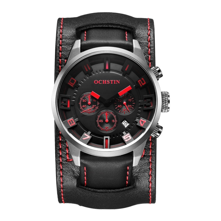 Ochstin 7236 Multifunctional Business Leather Wrist Wrist Waterproof Quartz Watch(Red+Black) - Leather Strap Watches by OCHSTIN | Online Shopping South Africa | PMC Jewellery | Buy Now Pay Later Mobicred