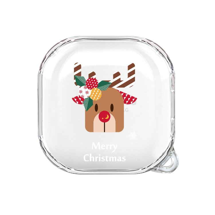 For Samsung Galaxy Buds Live Christmas Transparent TPU Earphone Case(Elk) - Samsung Earphone Case by PMC Jewellery | Online Shopping South Africa | PMC Jewellery