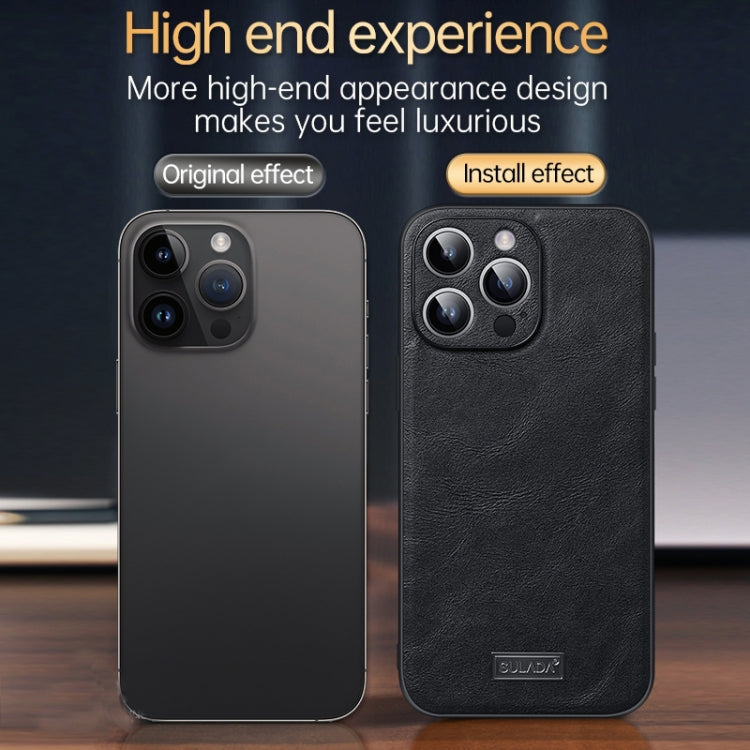 For iPhone 14 Plus SULADA Shockproof TPU + Handmade Leather Phone Case(Black) - iPhone 14 Plus Cases by SULADA | Online Shopping South Africa | PMC TechLife
