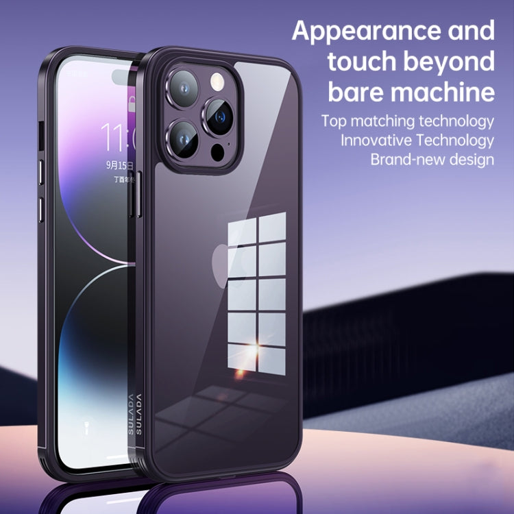 For iPhone 14 SULADA Metal Frame + Nano Glass + TPU Phone Case(Silver) - iPhone 14 Cases by SULADA | Online Shopping South Africa | PMC Jewellery