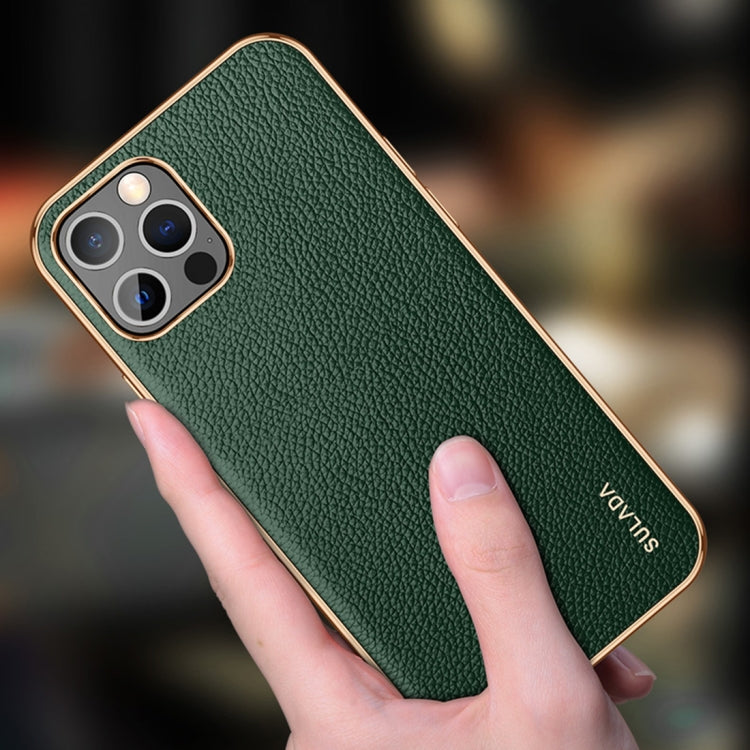 For iPhone 14 SULADA Shockproof TPU + Handmade Leather Phone Case(Black) - iPhone 14 Cases by SULADA | Online Shopping South Africa | PMC TechLife | Buy Now Pay Later Mobicred