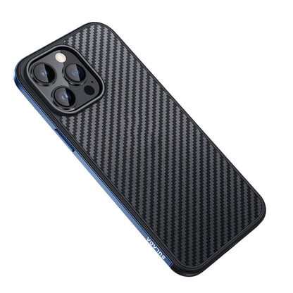 For iPhone 14 Pro Max SULADA Carbon Fiber Textured Shockproof Metal + TPU Frame Case(Dark Blue) - iPhone 14 Pro Max Cases by SULADA | Online Shopping South Africa | PMC Jewellery | Buy Now Pay Later Mobicred