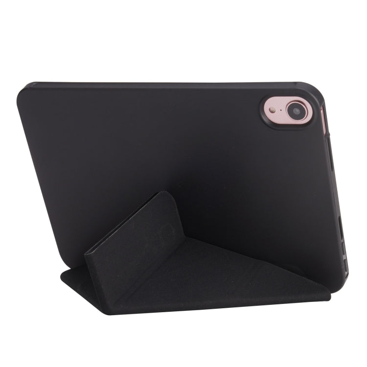 For iPad 2025 / 2022 Millet Texture PU + Silicone 3-folding Leather Tablet Case(Black) - iPad 2025 / 2022 Cases by PMC Jewellery | Online Shopping South Africa | PMC Jewellery | Buy Now Pay Later Mobicred