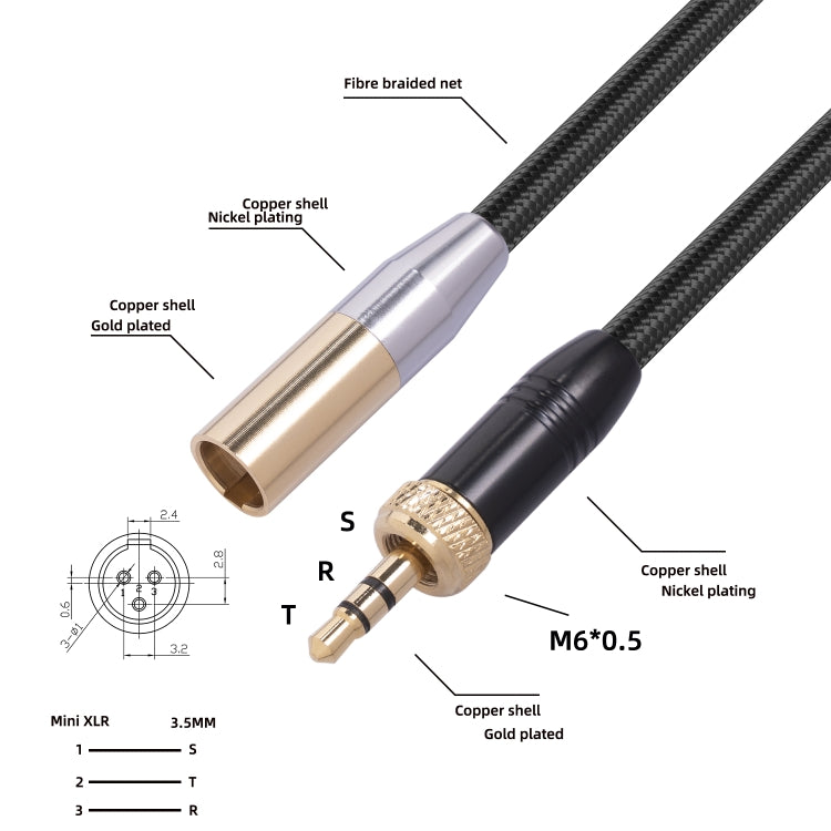 SB419M120-03 3.5mm Male to Mini XLR 3pin Male Audio Cable, Length: 30cm - Microphone Audio Cable & Connector by PMC TechLife | Online Shopping South Africa | PMC TechLife | Buy Now Pay Later Mobicred